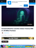 Forward Launches Solana Treasury With $1.58 Billion Purchase