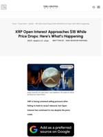 XRP Open Interest Approaches $1B While Price Drops: Here’s What’s Happening