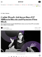 Cathie Wood’s Ark Invest Buys $37 Million in Bitcoin and Payments Firm Block - Decrypt