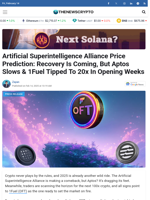 Artificial Superintelligence Alliance Price Prediction: Recovery Is Coming, But Aptos Slows & 1Fuel Tipped To 20x In Opening Weeks