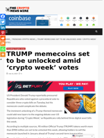 TRUMP memecoins set to be unlocked amid ‘crypto week’ votes - The Crypto News Wire