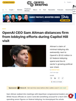 OpenAI CEO Sam Altman distances firm from lobbying efforts during Capitol Hill visit