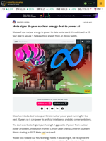 Meta inks 20-year nuclear energy deal for AI