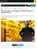 Strategy Adds 3,015 Bitcoin as Holdings Top 720,737 BTC