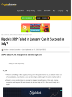 Ripple's XRP Failed in January: Can It Succeed in July?