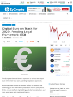 Digital Euro on Track for 2029, Pending Legal Framework: ECB ⋆ ZyCrypto