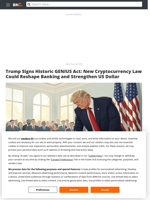 Trump Signs Historic GENIUS Act: New Cryptocurrency Law Could Reshape Banking and Strengthen US Dollar - Brave New Coin