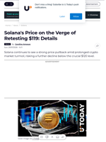 Solana's Price on the Verge of Retesting $119: Details - U.Today