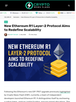 New Ethereum R1 Layer-2 Protocol Aims to Redefine Scalability