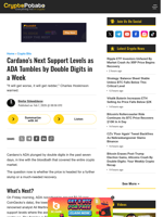 Cardano's Next Support Levels as ADA Tumbles by Double Digits in a Week