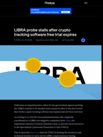 LIBRA probe stalls after crypto tracking software free trial expires