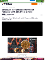 Ethereum (ETH) Headed for Worst February With 23% Drop: Details
