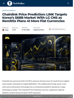 Chainlink Price Prediction: LINK Targets Korea's $68B Market With LG CNS as Remittix Plans 41 More Fiat Currencies - TechBullion