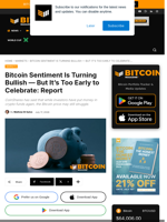 Bitcoin Sentiment Is Turning Bullish — But It's Too Early To Celebrate: Report