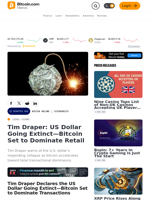 Tim Draper: US Dollar Going Extinct—Bitcoin Set to Dominate Retail – Economics Bitcoin News