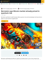 Bitcoin's 50% Drawdown ‘Priced In’ Quantum Computing Threat: Bernstein