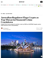 Australian Regulator Flags Crypto as Top Threat in Financial Crime Crackdown - Decrypt