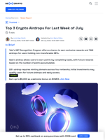 Crypto Airdrops: July's Final Week Opportunities