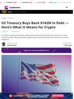 US Treasury Buys Back $142M in Debt — Here's What It Means for Crypto