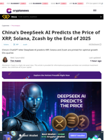 DeepSeek AI Predicts XRP, Solana, Zcash Prices for 2025