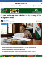 Crypto Industry Seeks Relief in Upcoming 2026 Budget of India - TheNewsCrypto
