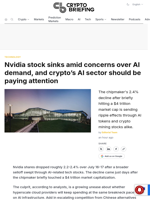 Nvidia stock sinks amid concerns over AI demand, and crypto's AI sector should be paying attention