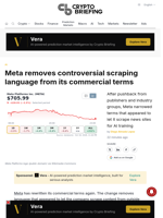 Meta removes controversial scraping language from its commercial terms