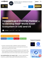 Inveniam and MANTRA Partner to Develop Real-World Asset Ecosystem in UAE and US | Live Bitcoin News