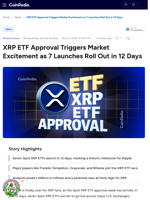 XRP ETF Approval Triggers Market Excitement as 7 Launches Roll Out in 12 Days