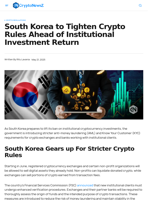 South Korea Gears Up for Stricter Crypto Rules