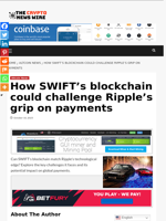 How SWIFT’s blockchain could challenge Ripple’s grip on payments - The Crypto News Wire