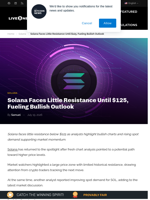Solana Faces Little Resistance to $125