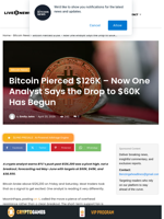 Bitcoin Pierced $126K - Now One Analyst Says the Drop to $60K Has Begun | Live Bitcoin News