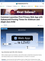 Common Launches First Privacy Web App with Subsecond Proving Times for Arbitrum and Aleph Zero EVM - TheNewsCrypto