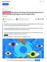 Russia’s Garantex Exchange is Still Actively Laundering Crypto