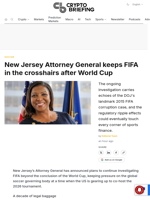 New Jersey Attorney General keeps FIFA in the crosshairs after World Cup