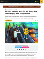 Bitcoin Price Pause Likely, But New July Highs Still Possible