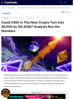 Could $300 in This New Crypto Turn Into $6,000 by Q4 2026? Analysts Run the Numbers