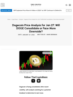 Dogecoin Price Analysis for Jan 27: Will DOGE Consolidate or Face More Downside?