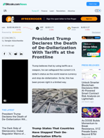 President Trump Declares the Death of De-Dollarization With Tariffs at the Frontline – Economics Bitcoin News