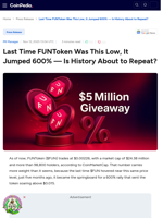Last Time FUNToken Was This Low, It Jumped 600% — Is History About to Repeat?