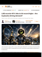 LAB records 40% hike to hit record highs - Are buybacks driving demand? - AMBCrypto