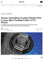 Senate Agriculture Leaders Push to Put Crypto Spot Trading Under CFTC Watch - Decrypt