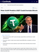 Peter Schiff Predicts USDT Could Overtake Bitcoin