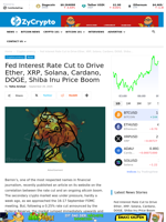 Fed Interest Rate Cut to Drive Ether, XRP, Solana, Cardano, DOGE, Shiba Inu Price Boom ⋆ ZyCrypto