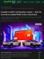 Gemini Credit Card Reaches Saylor - How its Growth is Linked With Tesla Cybertruck