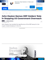 John Deaton Names XRP Holders' Role in Stopping US
Government Overreach