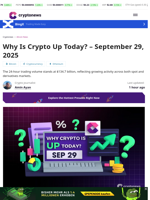 Why Is Crypto Up Today? – September 29, 2025