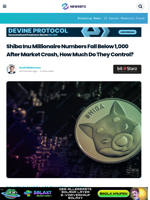 Shiba Inu Millionaire Numbers Fall Below 1,000 After Market Crash, How Much Do They Control?