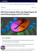 XRP Price Outlook 2025: Can Ripple Reach $5 Amid Rising Supply and ETF Inflows?